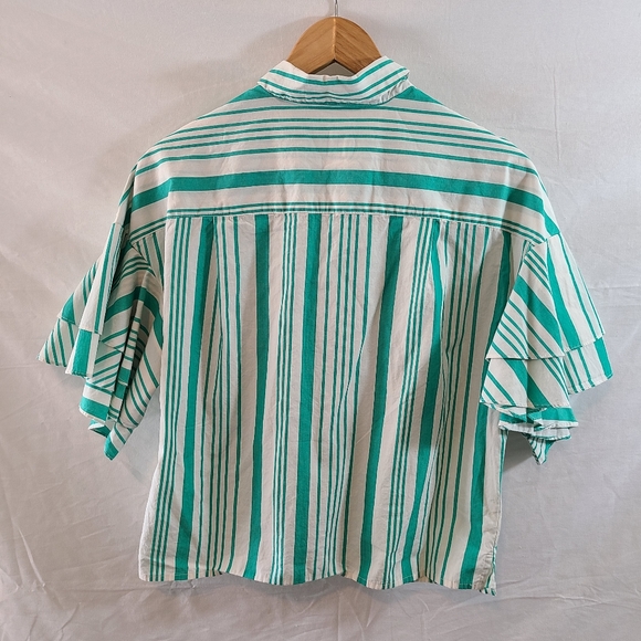 A New Day Strip Button Down Short Sleeve Shirt - Picture 2 of 8